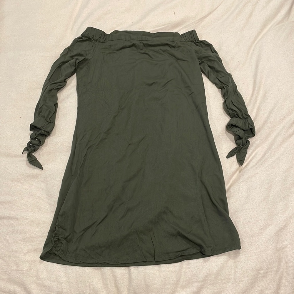 Green off the shoulder dress in size small